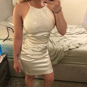 B. Smart shimmer white dress